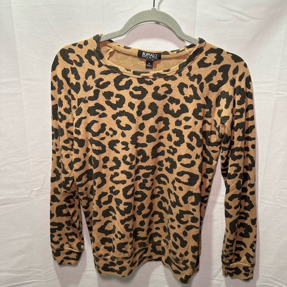 Buffalo David Bitton Size XS Leopard Print Top